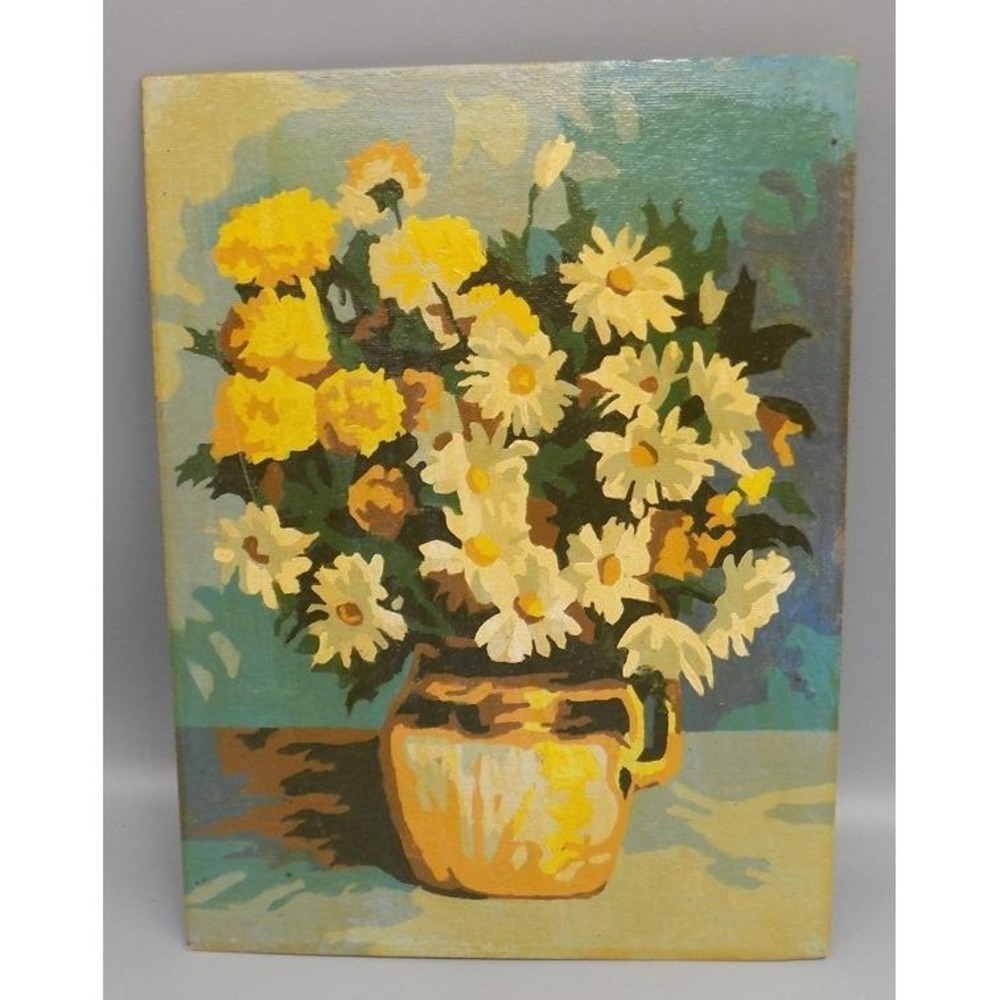 Vintage Daisies in Pitcher Vase PBN Paint By Number Flowers
